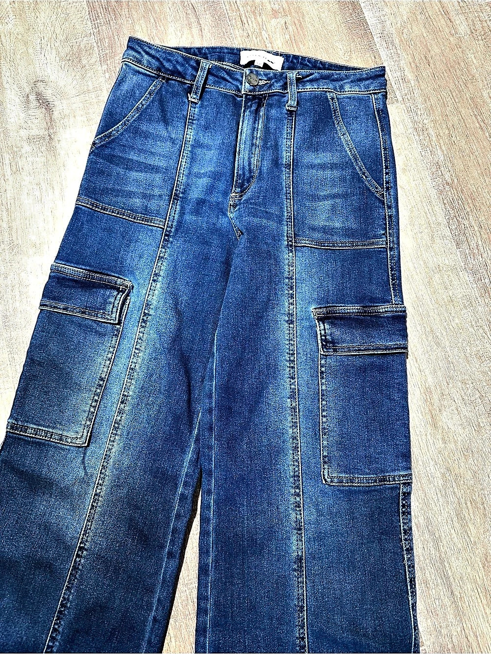 Risen Jeans High Rise Wide Leg Cargo Jeans Size 5/27 Small